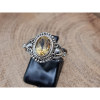 Echt zilveren ring met citrien